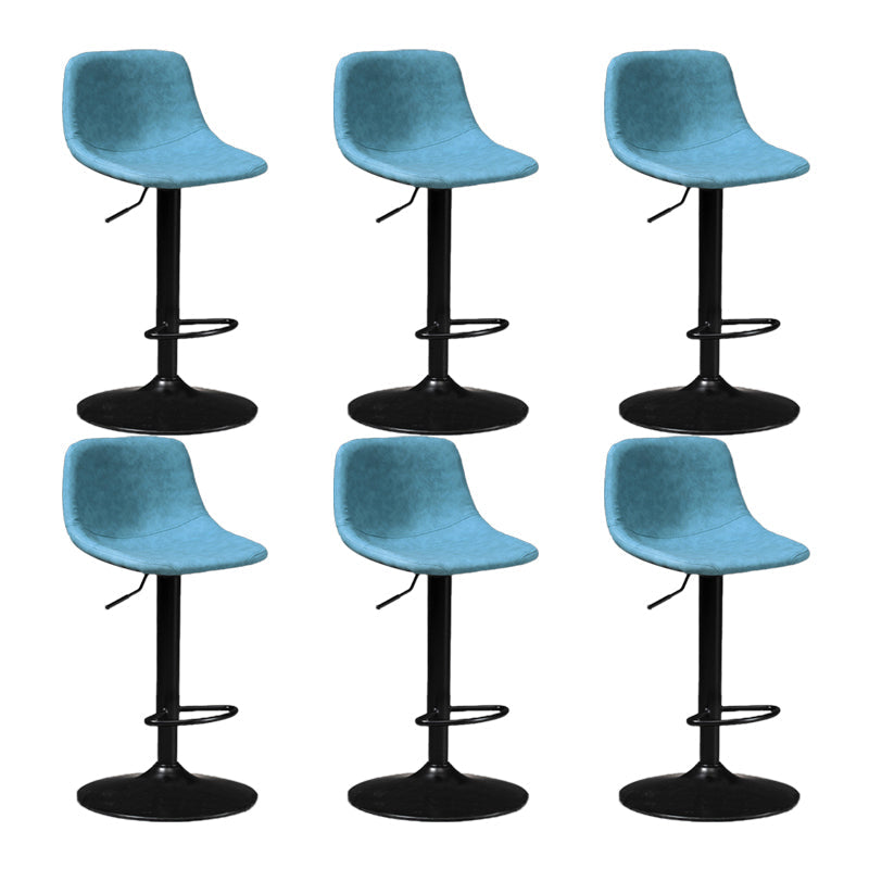 Scandinavische metalen barkrukkenleer Leer Low Back Teller Stool