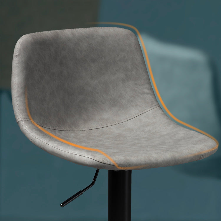 Scandinavische metalen barkrukkenleer Leer Low Back Teller Stool