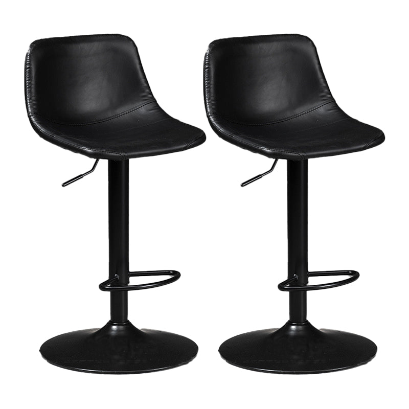 Scandinavische metalen barkrukkenleer Leer Low Back Teller Stool