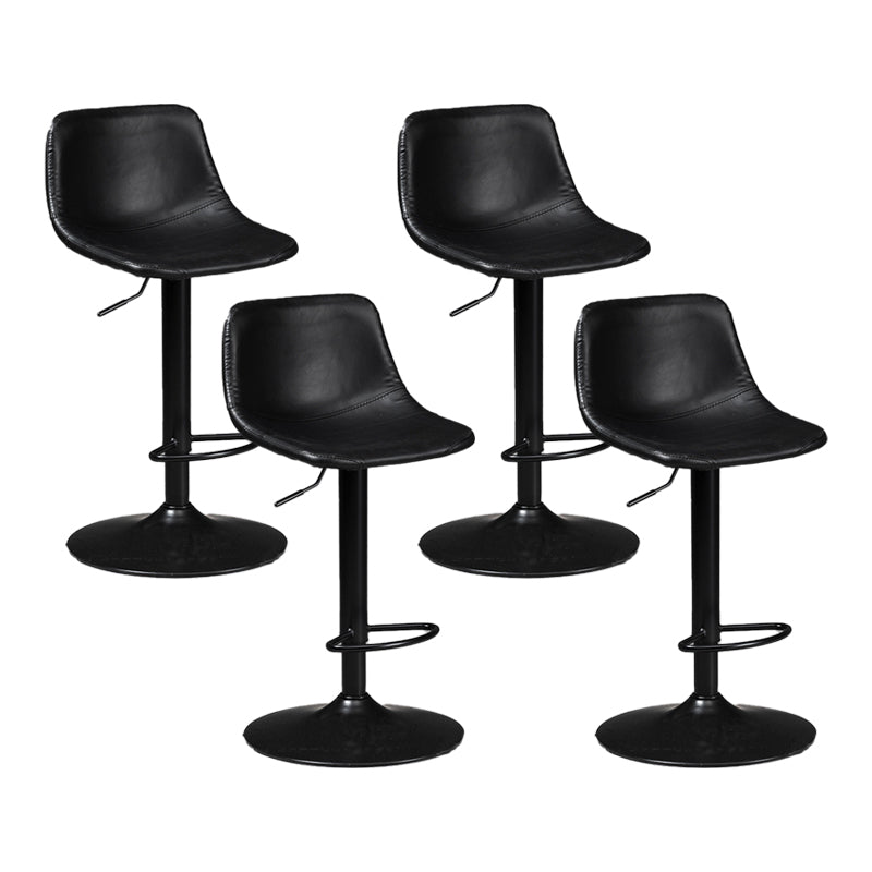 Scandinavische metalen barkrukkenleer Leer Low Back Teller Stool