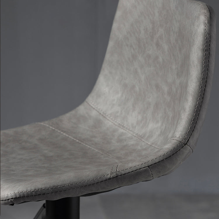 Scandinavische metalen barkrukkenleer Leer Low Back Teller Stool