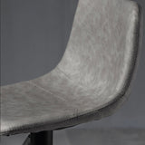 Scandinavian Metal Barstool Faux Leather Low Back Counter Stool