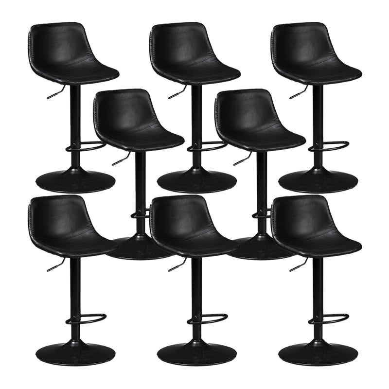 Scandinavische metalen barkrukkenleer Leer Low Back Teller Stool