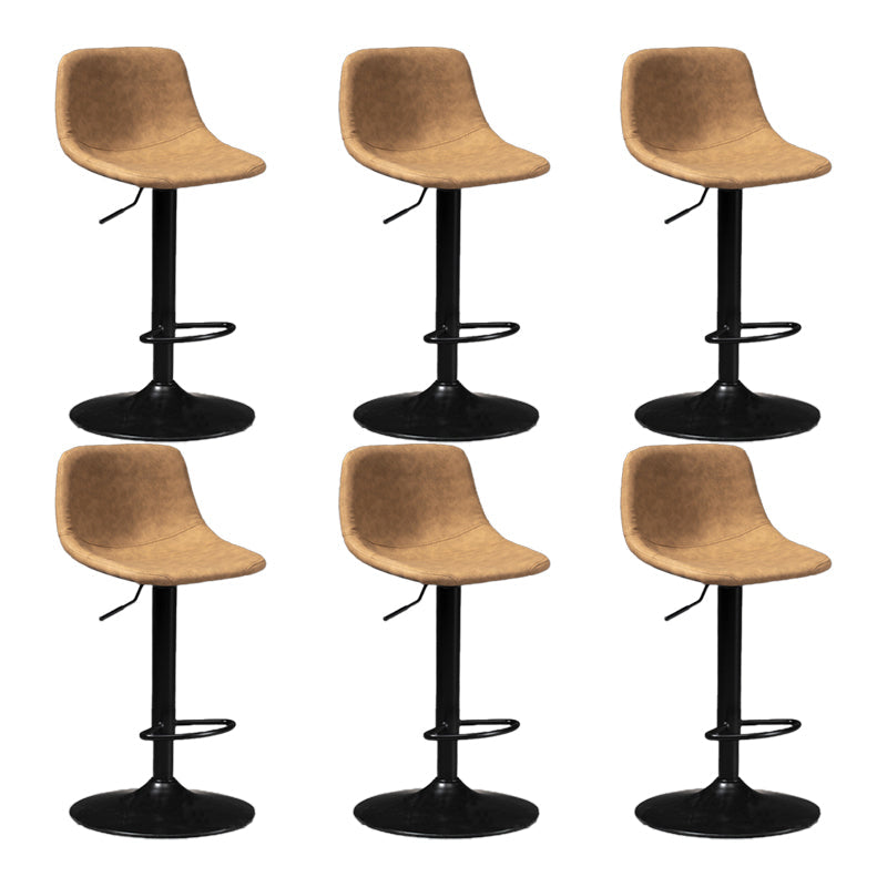 Scandinavische metalen barkrukkenleer Leer Low Back Teller Stool