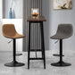 Scandinavische metalen barkrukkenleer Leer Low Back Teller Stool
