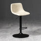 Scandinavische metalen barkrukkenleer Leer Low Back Teller Stool