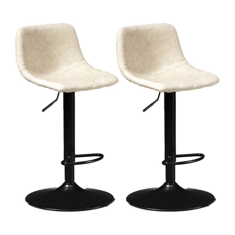 Scandinavische metalen barkrukkenleer Leer Low Back Teller Stool