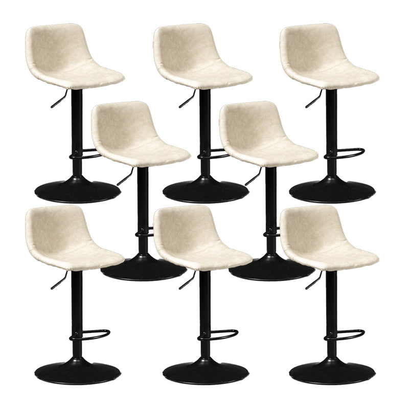 Scandinavische metalen barkrukkenleer Leer Low Back Teller Stool