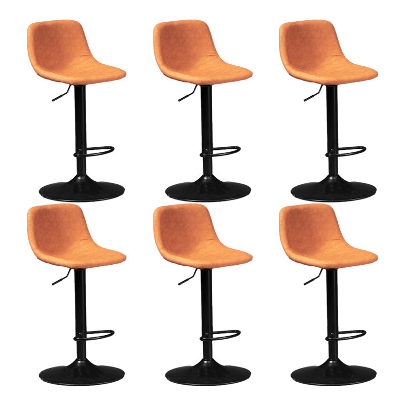 Scandinavische metalen barkrukkenleer Leer Low Back Teller Stool