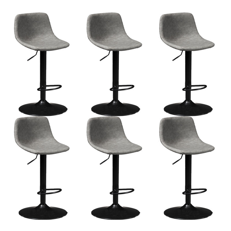 Scandinavische metalen barkrukkenleer Leer Low Back Teller Stool