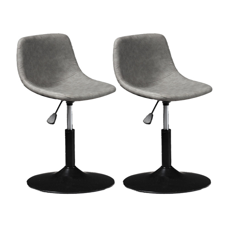 Scandinavische metalen barkrukkenleer Leer Low Back Teller Stool