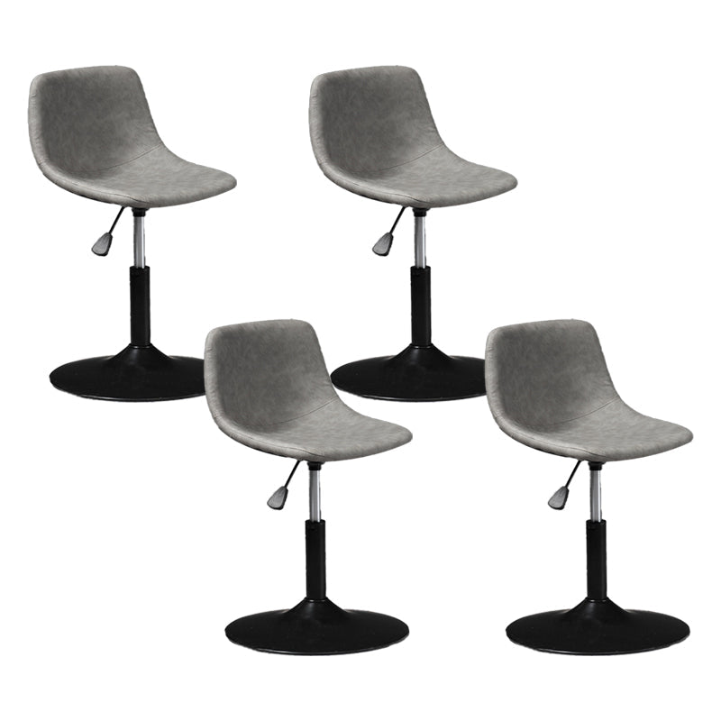 Scandinavische metalen barkrukkenleer Leer Low Back Teller Stool