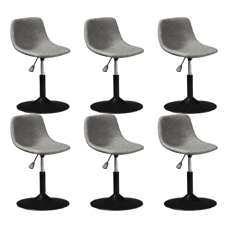 Scandinavische metalen barkrukkenleer Leer Low Back Teller Stool