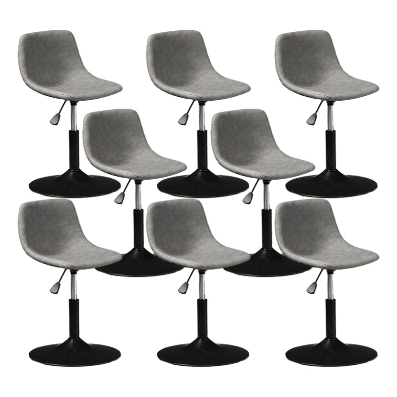 Scandinavische metalen barkrukkenleer Leer Low Back Teller Stool