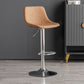 Scandinavische metalen barkrukkenleer Leer Low Back Teller Stool