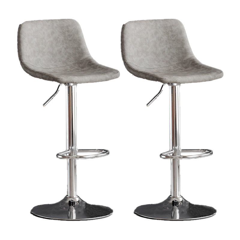 Scandinavische metalen barkrukkenleer Leer Low Back Teller Stool