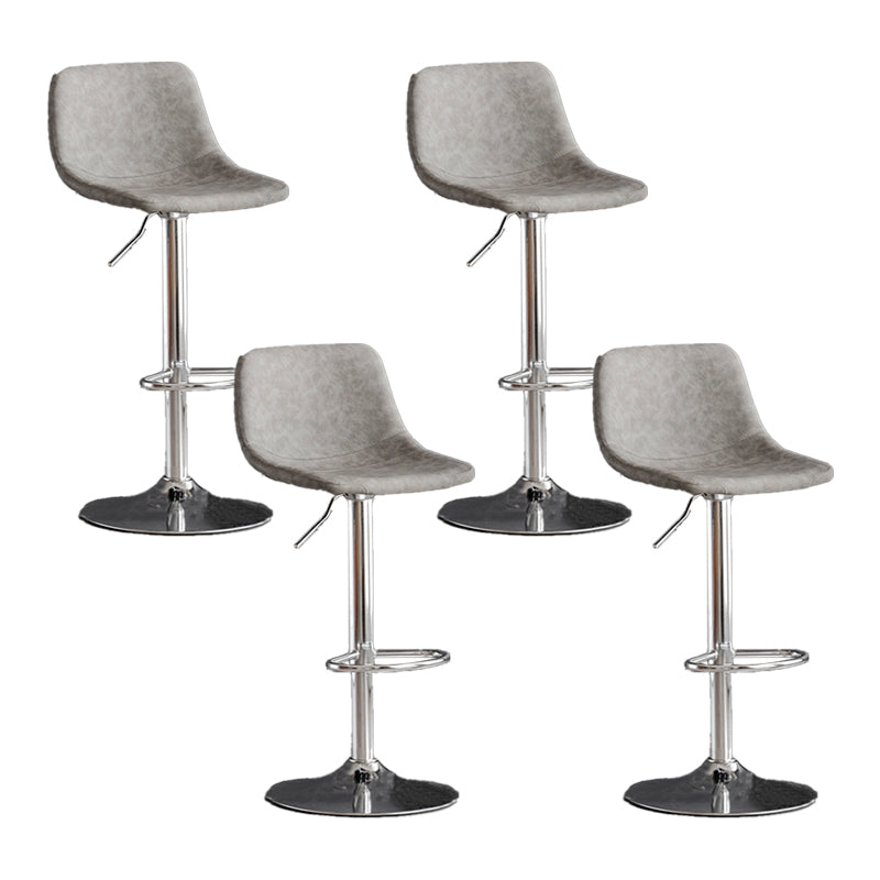 Scandinavische metalen barkrukkenleer Leer Low Back Teller Stool