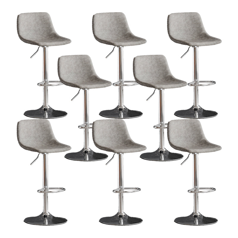 Scandinavische metalen barkrukkenleer Leer Low Back Teller Stool