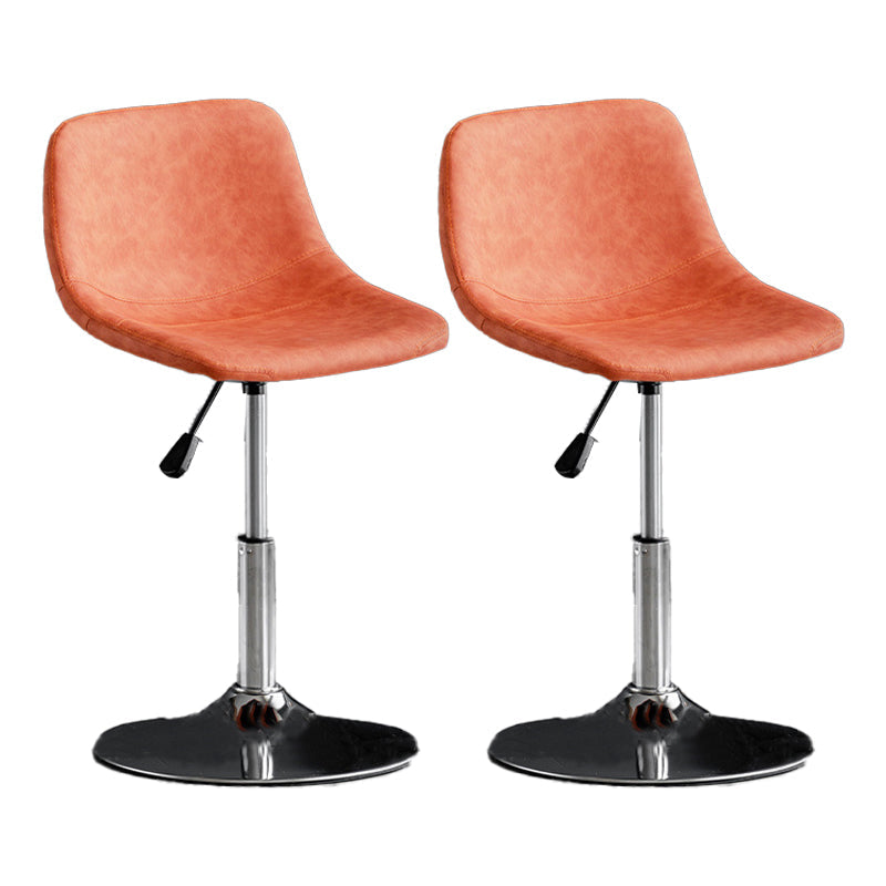 Scandinavische metalen barkrukkenleer Leer Low Back Teller Stool