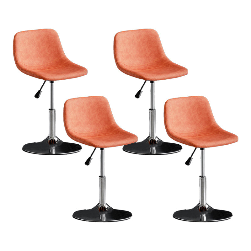 Scandinavische metalen barkrukkenleer Leer Low Back Teller Stool