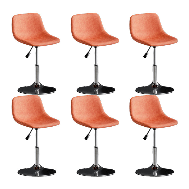 Scandinavische metalen barkrukkenleer Leer Low Back Teller Stool