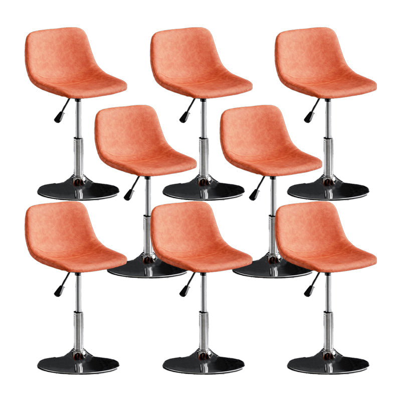 Scandinavische metalen barkrukkenleer Leer Low Back Teller Stool