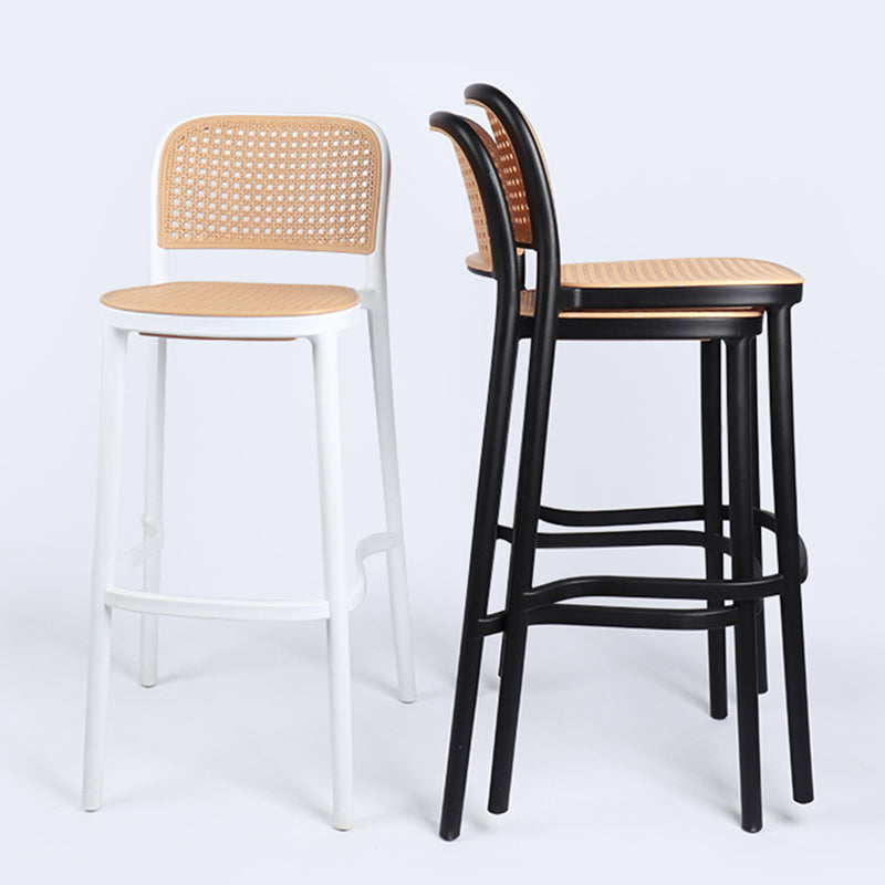 Scandinavian Stackable Bar Stool Plastic Armless Bar Stool for Living Room Clearhalo 'Bar Furniture' 'Bar Stools' 'bar_stools' 'furn' 'furn_bar_stools' 'Furniture' 'Kitchen & Dining Furniture' 6022185