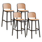 Scandinavian Stackable Bar Stool Plastic Armless Bar Stool for Living Room Black 4 Piece Set Clearhalo 'Bar Furniture' 'Bar Stools' 'bar_stools' 'furn' 'furn_bar_stools' 'Furniture' 'Kitchen & Dining Furniture' 6022186