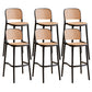 Scandinavian Stackable Bar Stool Plastic Armless Bar Stool for Living Room Black 6 Piece Set Clearhalo 'Bar Furniture' 'Bar Stools' 'bar_stools' 'furn' 'furn_bar_stools' 'Furniture' 'Kitchen & Dining Furniture' 6022188
