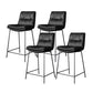 Scandinavian Metal Barstool Faux Leather Counter Stool With Iron 4 Legs