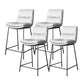 Scandinavian Metal Barstool Faux Leather Counter Stool With Iron 4 Legs