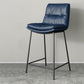 Scandinavian Metal Barstool Faux Leather Counter Stool With Iron 4 Legs
