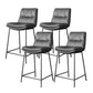 Scandinavian Metal Barstool Faux Leather Counter Stool With Iron 4 Legs