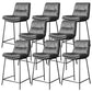 Scandinavian Metal Barstool Faux Leather Counter Stool With Iron 4 Legs
