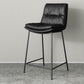 Scandinavian Metal Barstool Faux Leather Counter Stool With Iron 4 Legs