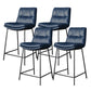 Scandinavian Metal Barstool Faux Leather Counter Stool With Iron 4 Legs