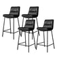 Scandinavian Metal Barstool Faux Leather Counter Stool With Iron 4 Legs