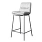 Scandinavian Metal Barstool Faux Leather Counter Stool With Iron 4 Legs