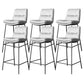 Scandinavian Metal Barstool Faux Leather Counter Stool With Iron 4 Legs