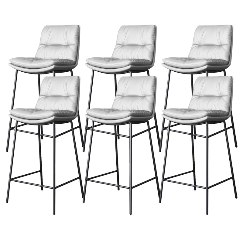 Scandinavian Metal Barstool Faux Leather Counter Stool With Iron 4 Legs