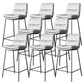 Scandinavian Metal Barstool Faux Leather Counter Stool With Iron 4 Legs