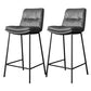 Scandinavian Metal Barstool Faux Leather Counter Stool With Iron 4 Legs