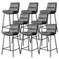 Scandinavian Metal Barstool Faux Leather Counter Stool With Iron 4 Legs