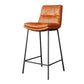 Scandinavian Metal Barstool Faux Leather Counter Stool With Iron 4 Legs