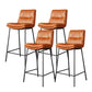 Scandinavian Metal Barstool Faux Leather Counter Stool With Iron 4 Legs