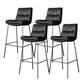 Scandinavian Metal Barstool Faux Leather Counter Stool With Iron 4 Legs