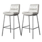 Scandinavian Metal Barstool Faux Leather Counter Stool With Iron 4 Legs