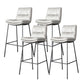 Scandinavian Metal Barstool Faux Leather Counter Stool With Iron 4 Legs