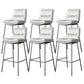 Scandinavian Metal Barstool Faux Leather Counter Stool With Iron 4 Legs