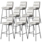Scandinavian Metal Barstool Faux Leather Counter Stool With Iron 4 Legs